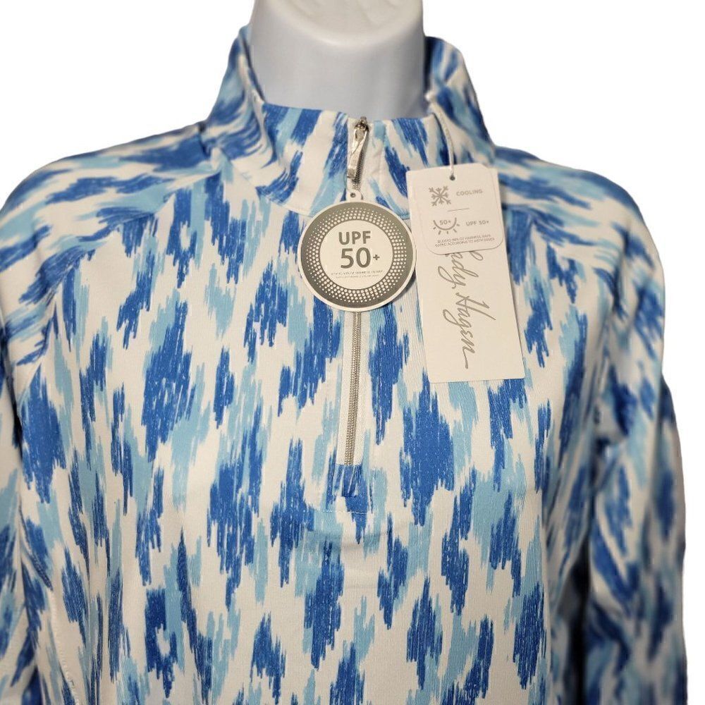 Lady Hagen Golf Pullover 1/4 Zip Long Sleeve Shirt Womens Size Small UPF 50 Blue - Picture 15 of 15
